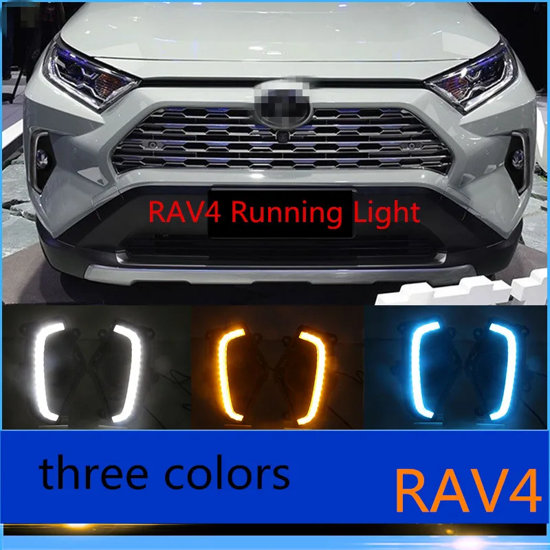 1 пара Светодиодный дневной светильник LED DRL для Toyota RAV4 2019 2020 Водонепроницаемый 12V