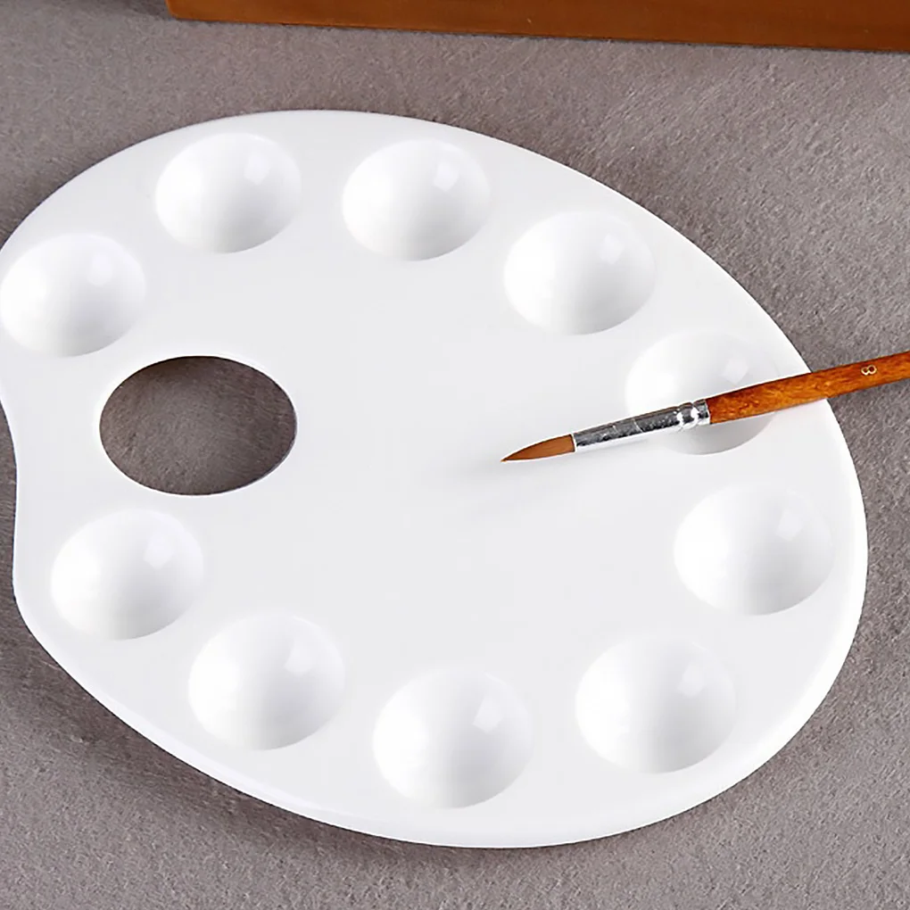 

10 Wells Palette Artist Children Students Art Craft Color Mixing Tray Portable Painting Palette White In stock 2021