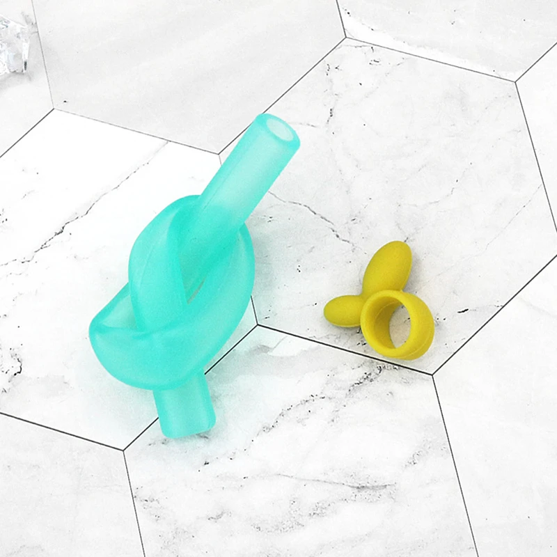 Трубочки силиконовые детские с щеткой для чистки набор длинных гибких трубочек