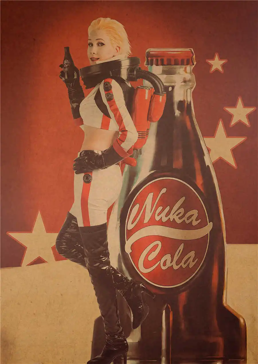 movie1 Fallout 3 4 игровой плакат Классический рисунок настенное Искусство Наклейка бумага для поделок в стиле ретро Античная живопись кафе, бар, паб домашний декор 42x30 см - Цвет: movie1