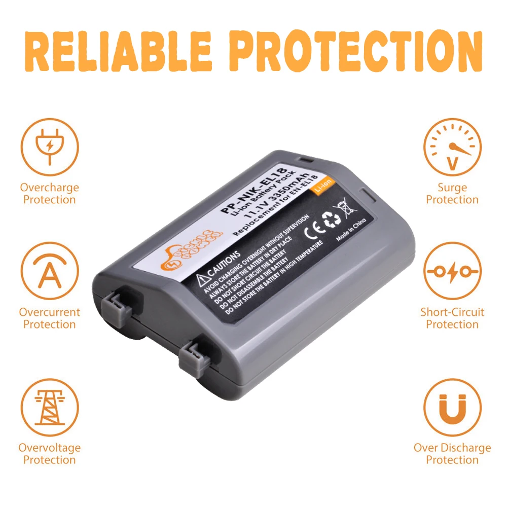 3350mAh EN-EL18a EN-EL18 Battery for Nikon D4 D4S D5 D6 D800 D800E D810 D810A