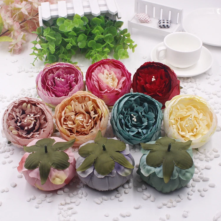 Винтажные чайные бутоны 9 см цветочные головки пионов DIY свадебное украшение для