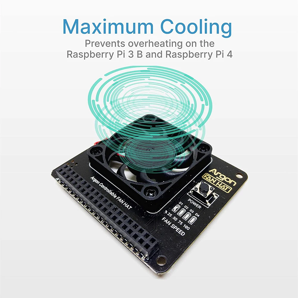 Raspberry Pi 4 Argon Fan HAT с кнопкой питания PWM управляемое по для 3 Model B + 4B/3B +/3B | Компьютеры и