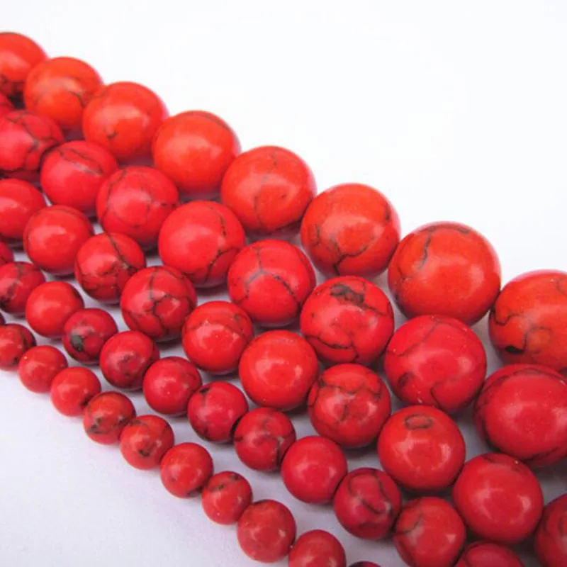 Бусины из натурального камня китайские красные Howlite черные круглые свободные