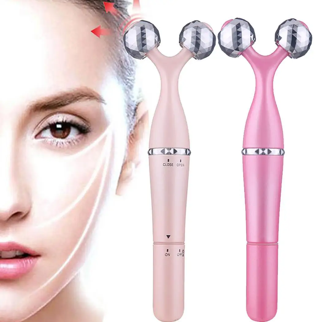Электрический вибрирующий ролик для массажа лица дома салона и т. д. батарея AA (не