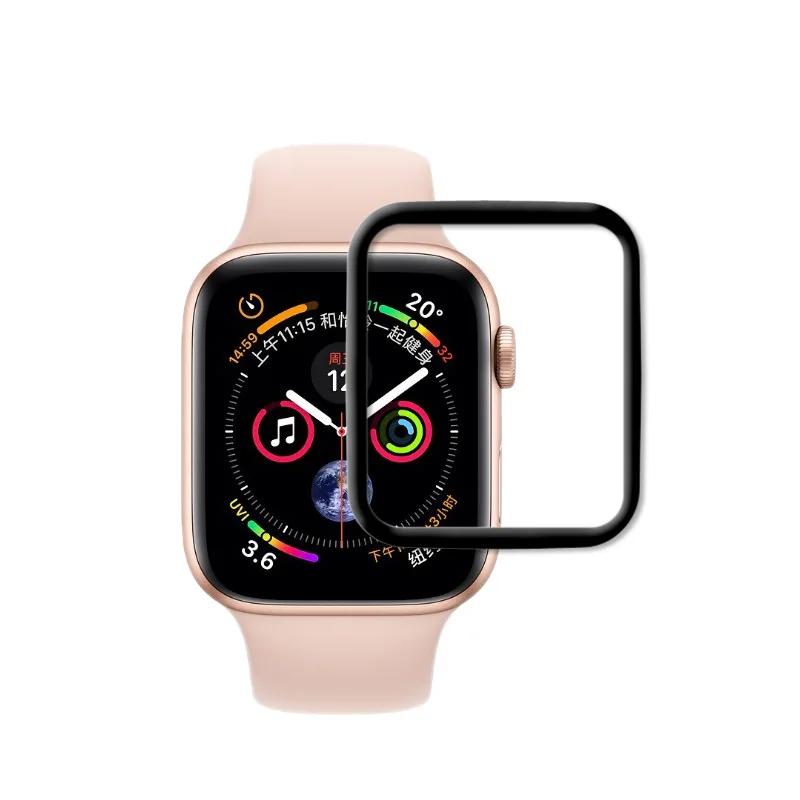 Закаленное 3d стекло с закругленными краями для Apple Watch 6 5 4 3 2 1 SE iwatch 38 42 44 40 мм