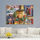 Рождественская алмазная живопись сделай сам, Рождественские Элементы, квадратнаякруглая Алмазная вышивка, вышивка крестиком, украшение для дома