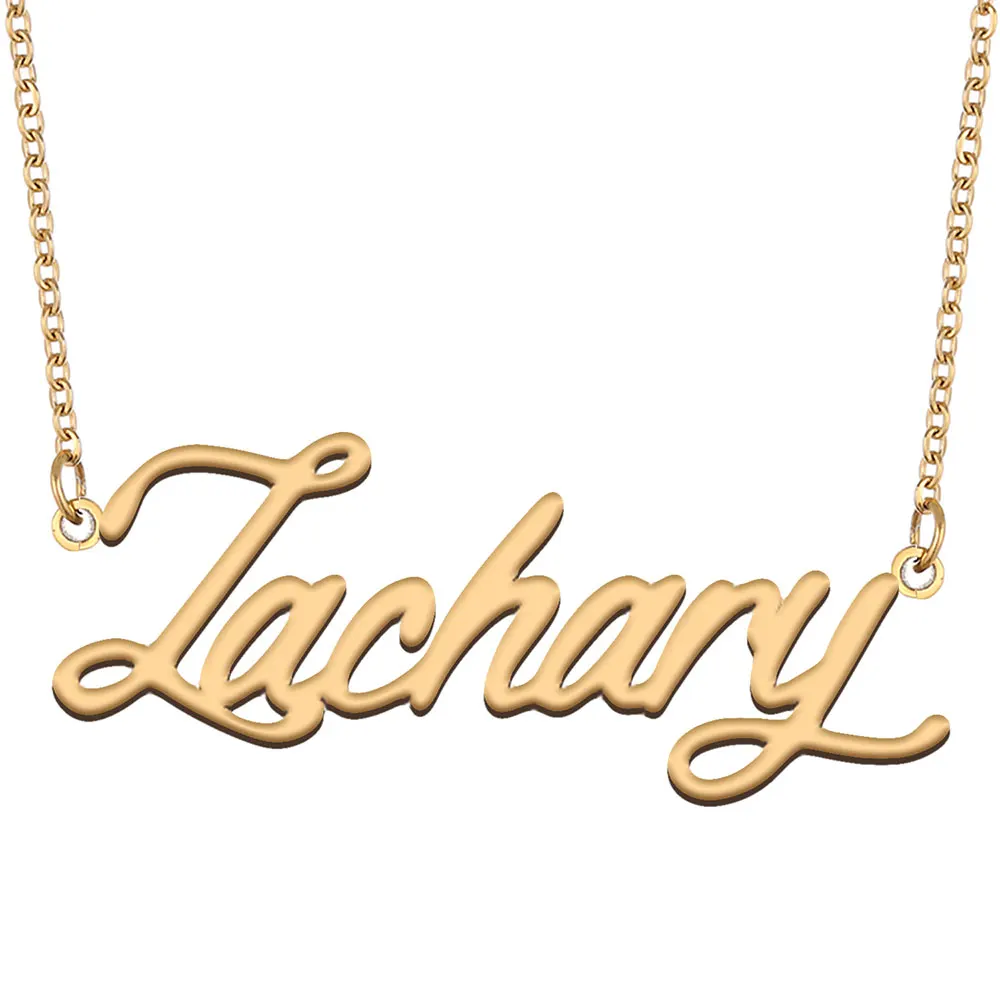 

Zachary Name Necklace for Women Stainless Steel Jewelry with Gold Plated Nameplate Pendant Femme Mother Girlfriend Gift