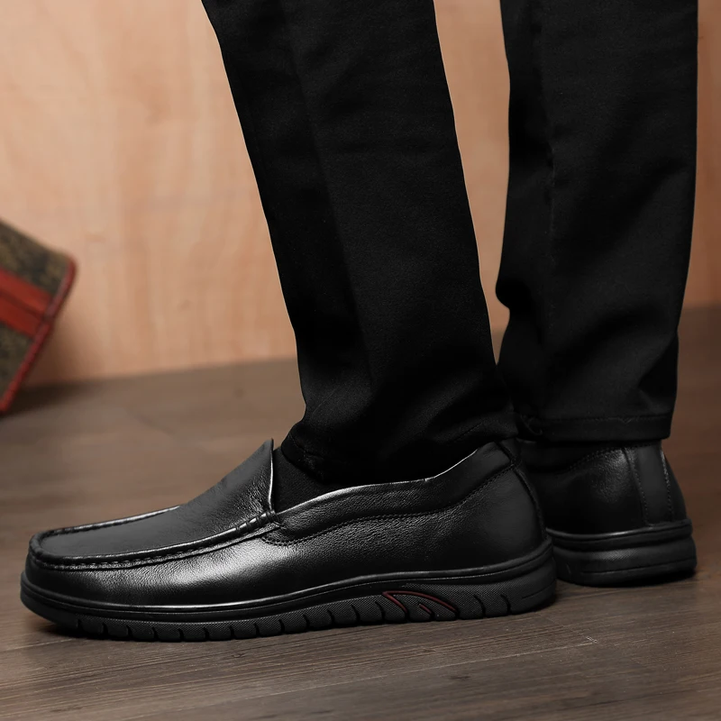 

Men Casual Sport Shoes Leather Man Shoes Men Black Casual Men's Shoe Leisure 2020 For Flat Fashion Mens Loafers Causal