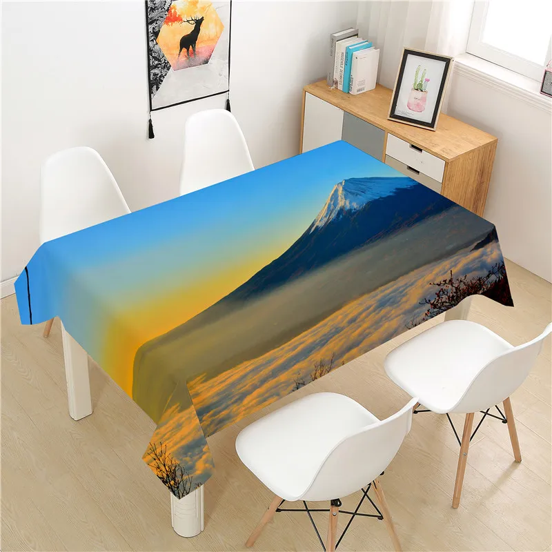 

Mount Fuji Tablecloth polyester Hotel Picnic Table Rectangular Table Covers Home Dining Tea Table Decoration