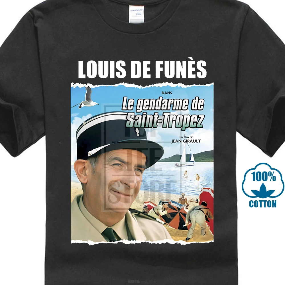 

Le Gendarme De Saint Tropez Ver 1 Poster T Shirt All Sizes S 5xl Louis De Funes Men's Fashion Black Cotton