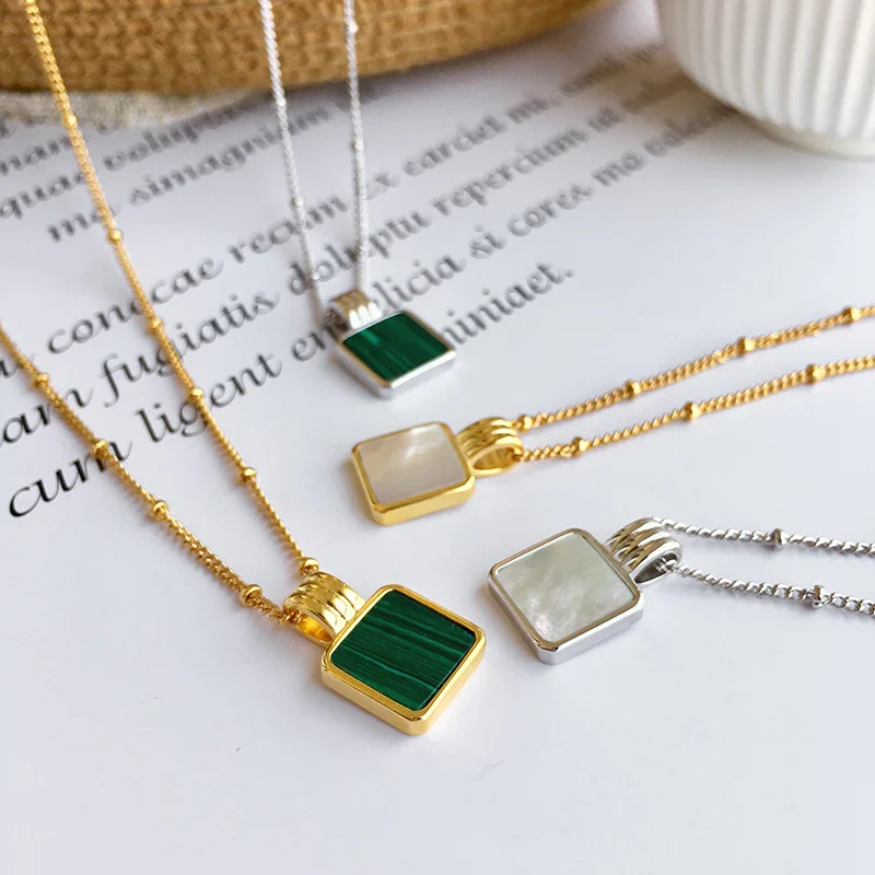 Женское винтажное ожерелье из малахитового камня высокое качество новинка