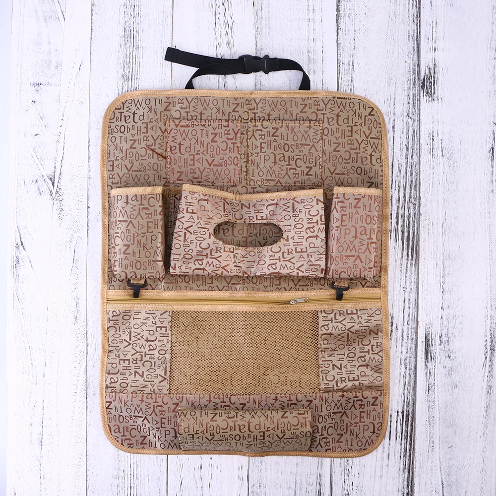 

Oxford Cloth Multi-Pocket Back Seat Storage Car Seat Cover Organizer Car Organizer Bag (Black)