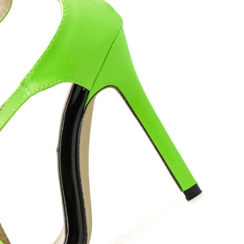 GENSHUO/пикантные женские туфли на высоком каблуке Летние сандалии с острым носком