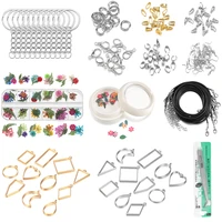 1 set diy epoxy resin pendants earrings kits hollow glue blank pendant base sets dried flower jewelry making necklace tools