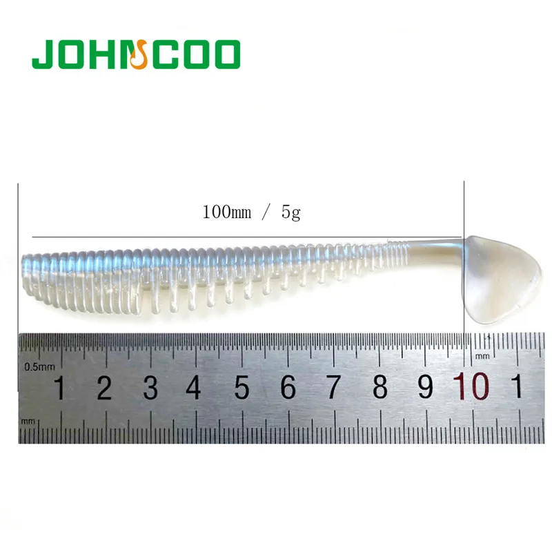 JOHNCOO 5 шт. мягкая рыболовная приманка 100 мм силиконовая плавающая для окуня яркая