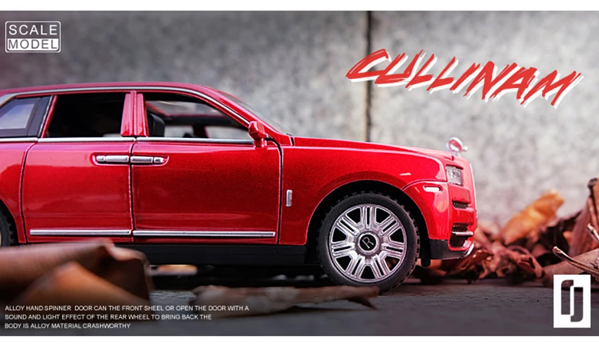 1/32 литые под давлением модели автомобилей из сплава Rolls Royce Cullinan металлическая модель звуковой светильник оттягивающий назад внедорожник для детей 7 открывающихся дверей игрушки для мальчика