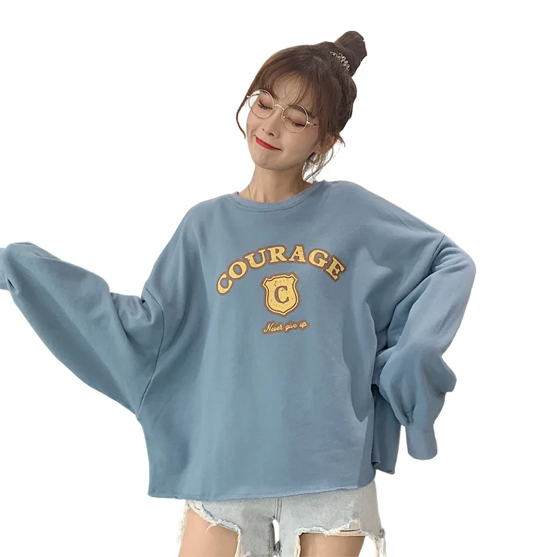 

2021 Fashion Loose Printed Sweatshirts Women's Fashionable Autumn New Korean Style Loose Long Sleeve Coat Em*