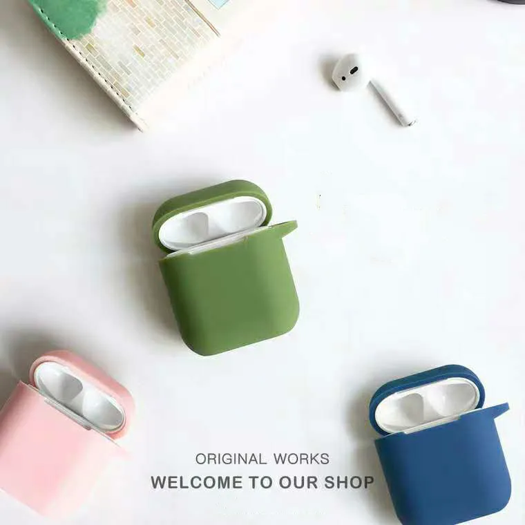 2 в 1 для Airpods чехол с карабином крючком брелок силиконовый Аксессуары коробки