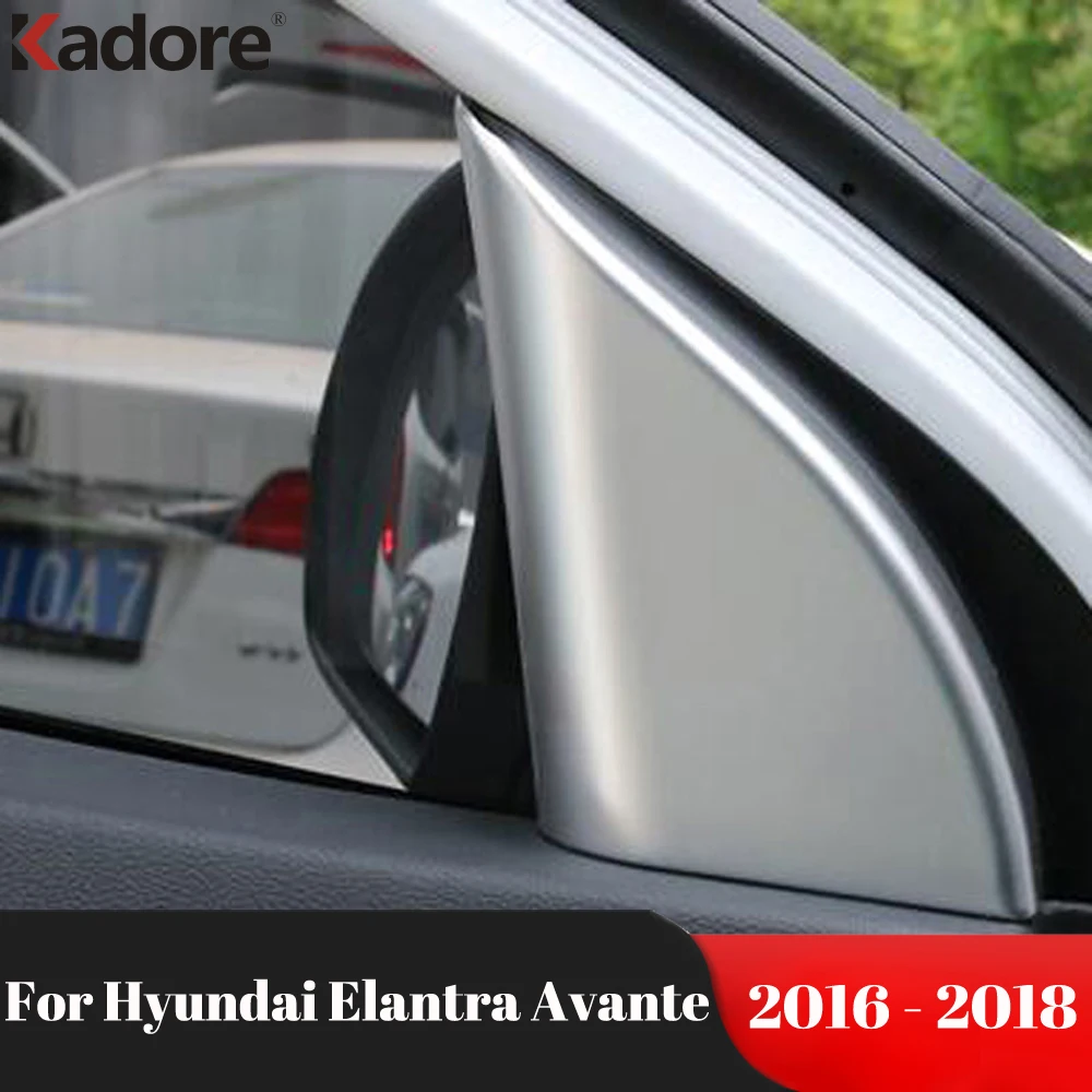 

For Hyundai Elantra Avante 2016 2017 2018 ABS Matte Car Interior Front Door A Pillar Triangle Cover Trim Stickers Accessories 2p