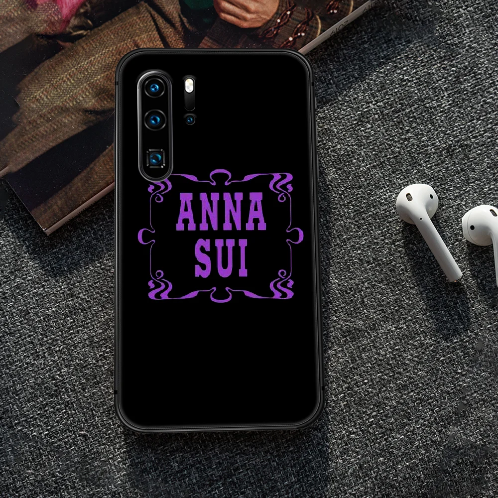

purple Brand ANNA-SUI Phone Case For Huawei P Mate 10 20 30 40 Lite Pro smart Z 2019 nova 5t black Hoesjes Luxury Shell Soft
