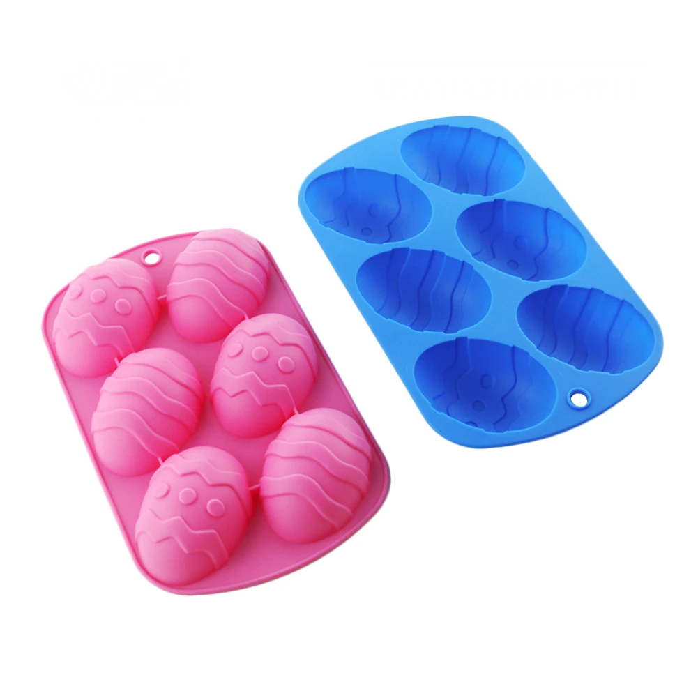 

6-Cavity Easter Egg Shaped Silicone Mold for Chocolate Candy Gummy Ice Cube Jelly Cake Baking Molds