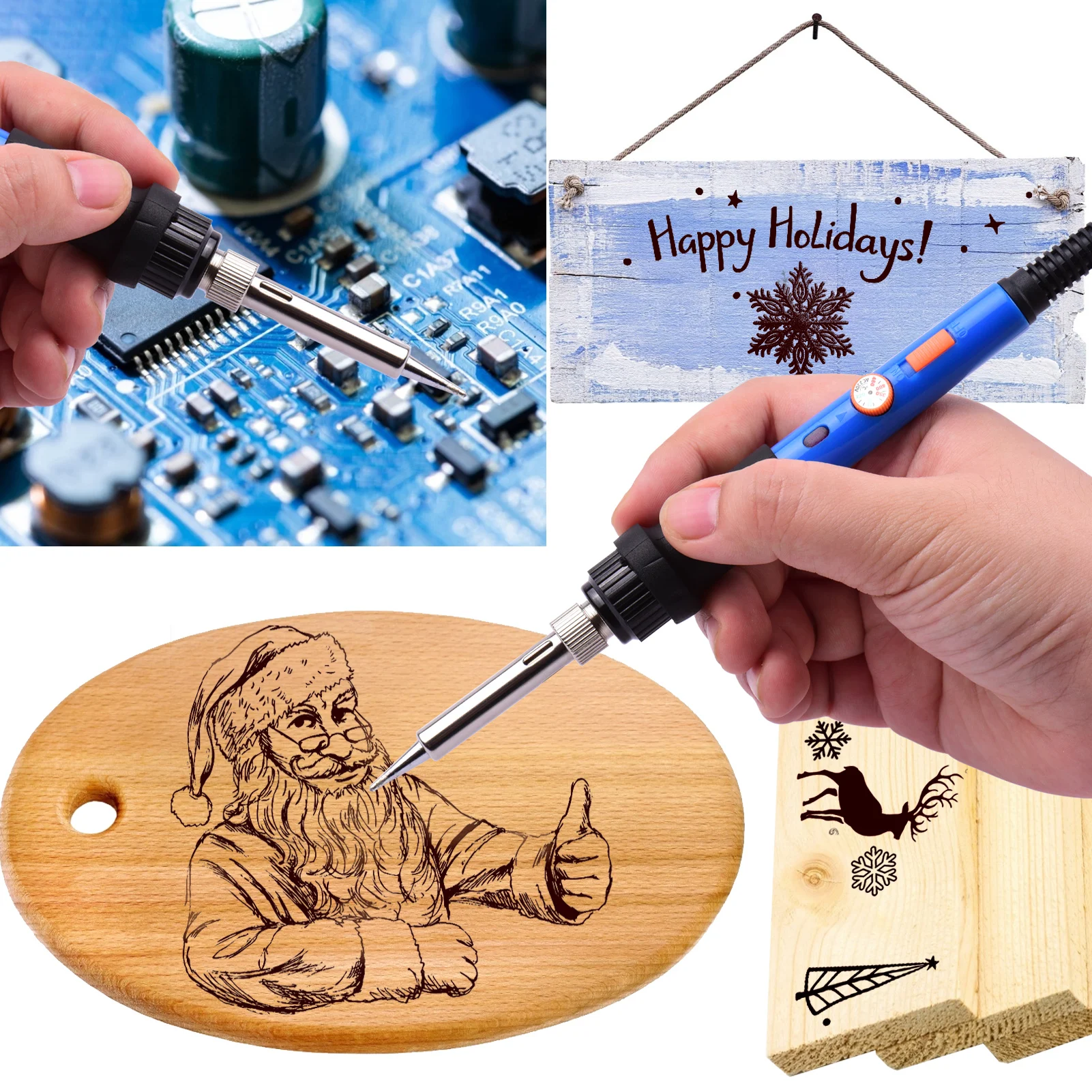 

106pcs Wood Burning Kit 60W Pyrography Pen Set 220-480 Woodburning Tool for Beginners Adults Embossing Carving Soldering