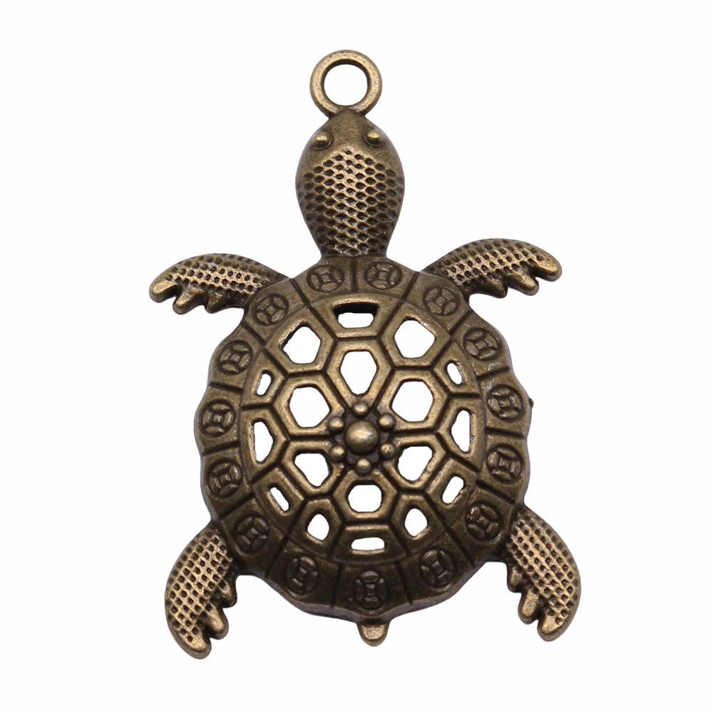 

2Pcs 55x37mm Big Turtle Tortoise Cuckold Charms For Jewelry Making DIY Jewelry Findings Antique Bronze Color Alloy Charms