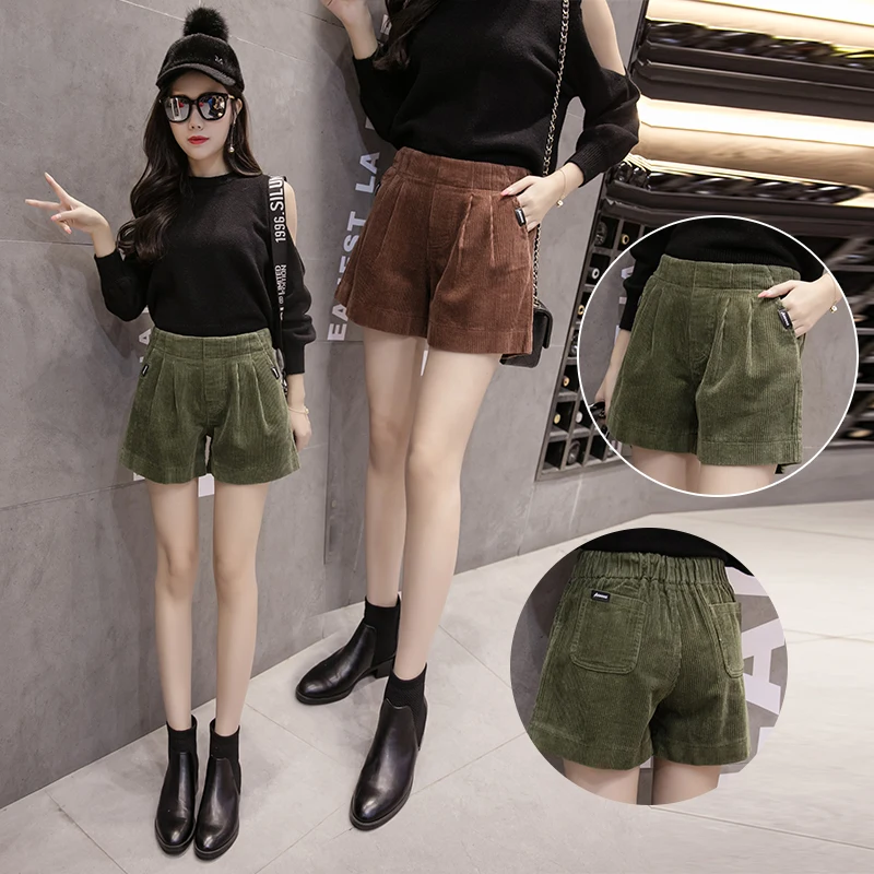 Женские шорты корейская мода фасон этой зимы размера плюс с высокой талией
