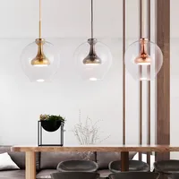 Postmodern Kitchen Glass Led Chandelier Creative Warm Bedroom Study Coffee Shop Decoration Lamp Fixtures Free Shipping LED Bulbs