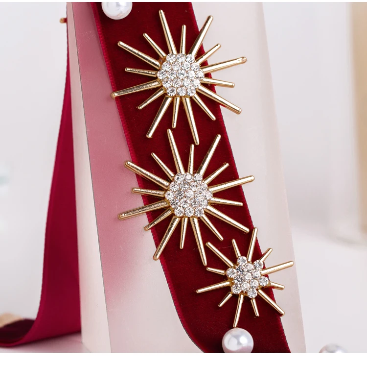 HIMSTORY Звездные повязки для волос невесты диадемы и короны Подсолнух RhinestoneWedding аксессуары для волос Ювелирная тиара De Noiva
