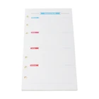 Спиральный планировщик с 6 отверстиями, заполнение, внутренний бумажный дневник, еженедельный Ежемесячный план, список дел, цветная страница с узором для A6, вкладной лист