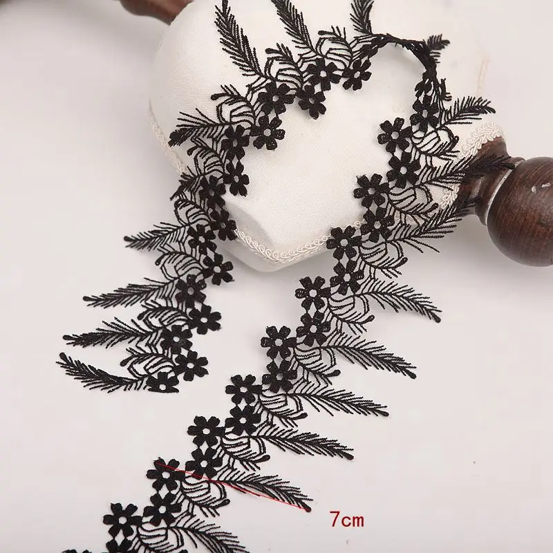 2 ярдов/партия высокое качество кружевная отделка нежной цветочной кружевной