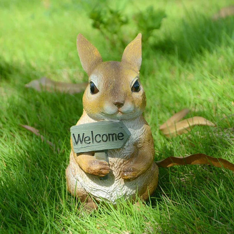 

Искусственная полимерная скульптура кролика в пасторальном стиле, украшения для наружного двора, аксессуары для украшения сада