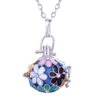 10pcslot petal drip with rhinestone aromatherapy balls necklace essential oil diffuser can be opened locket pendant necklace