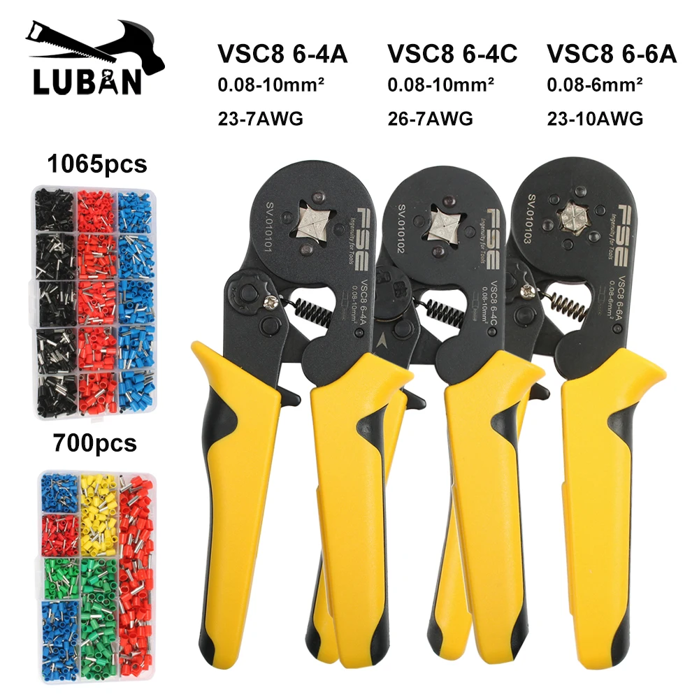 

Crimping pliers high precision VSC8 6-4A VSC8 6-4C VSC8 6-6A for tube needle type terminal crimp self-adjusting tools set