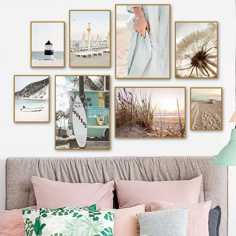 

Северная морская лодка стену картина плакат доска для серфинга Печать на холсте полевая трава Одуванчик картины для гостиной домашний деко...