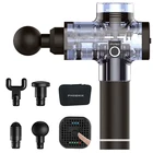 Пистолет для массажа мышц Phoenix, прозрачный Электрический массажер для тела, 4 головки, расслабляющий пистолет MG53