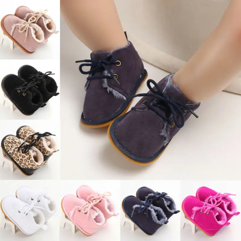 Обувь для новорожденных мальчиков и девочек Леопардовая обувь на меху Сезон