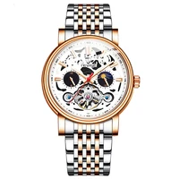 2021 trend man automatic mechanical movement star tourbillon fallow stainless steel strap waterproof noctilucent mens watches