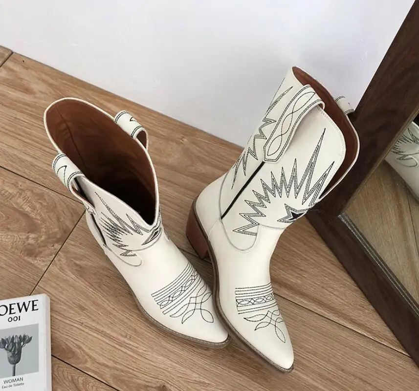 Prova Perfetto Chic Lady 2020 Новинка Осень-зима ботинки до середины икры короткие остроносые