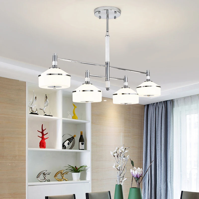 Современный хромированный металлический светодиодные люстры акрил тенты