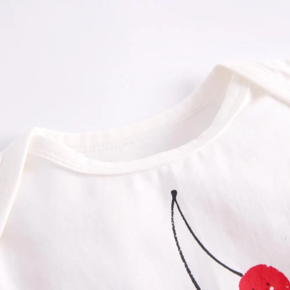 Sanlutoz-monos de algod&oacute;n para ni&ntilde;as, ropa de beb&eacute; con estampado bonito, de manga corta a la moda, para verano-2