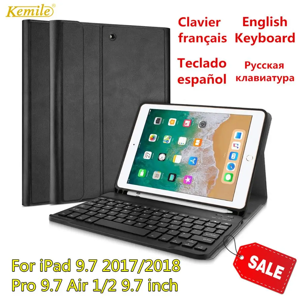 Чехол для iPad 9 7 2018 чехол клавиатуры с держателем стилуса 2017/2018 Pro Air 2 русская