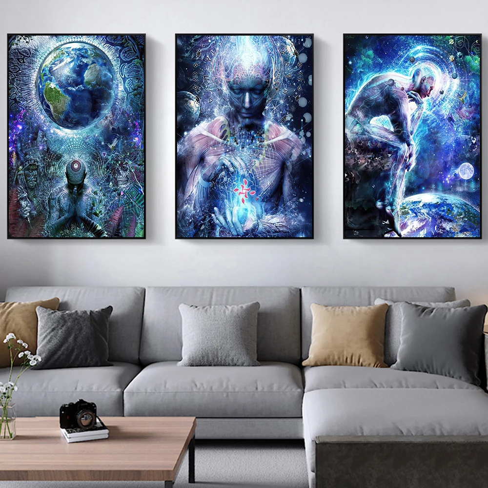 

Science Fiction Picture Thinker Looking At The Earthsuper Giant Human Religious Faith Picture Modern Art Living Room Decoration