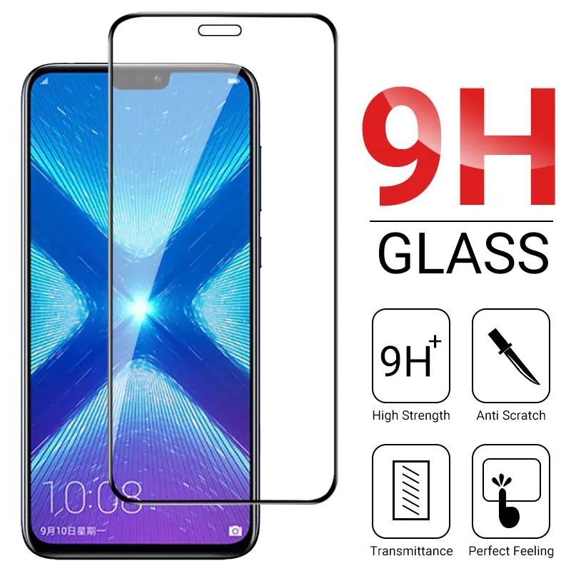 

9D Full Cover Protective Glass For Huawei Honor 8A 8C 8X 9A 9C 9S 6X 7X 9 Lite 9I 9X V9 8 Pro Screen Protector Tempered Film