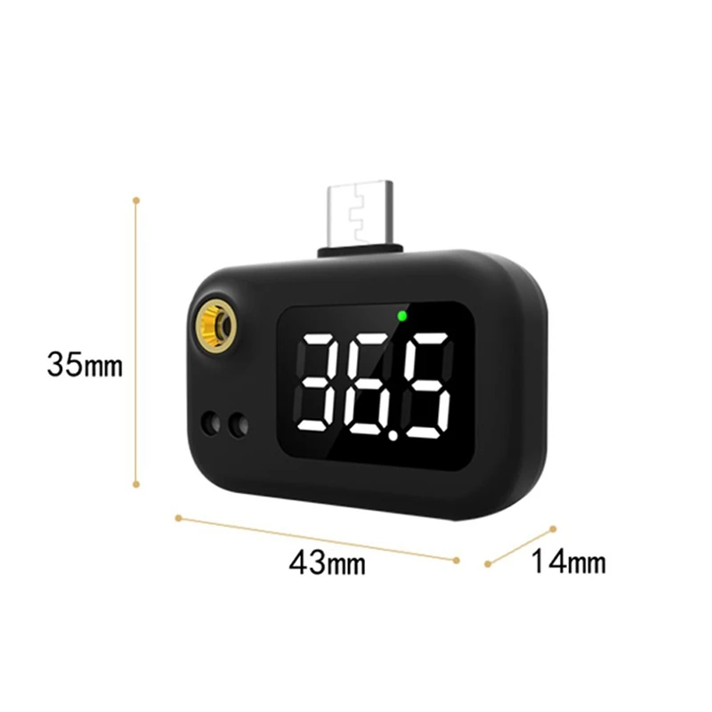 

Portable mini Smart mobile phone thermometer USB digital display infrared measuring ear thermometer For Android For IOS Type-C