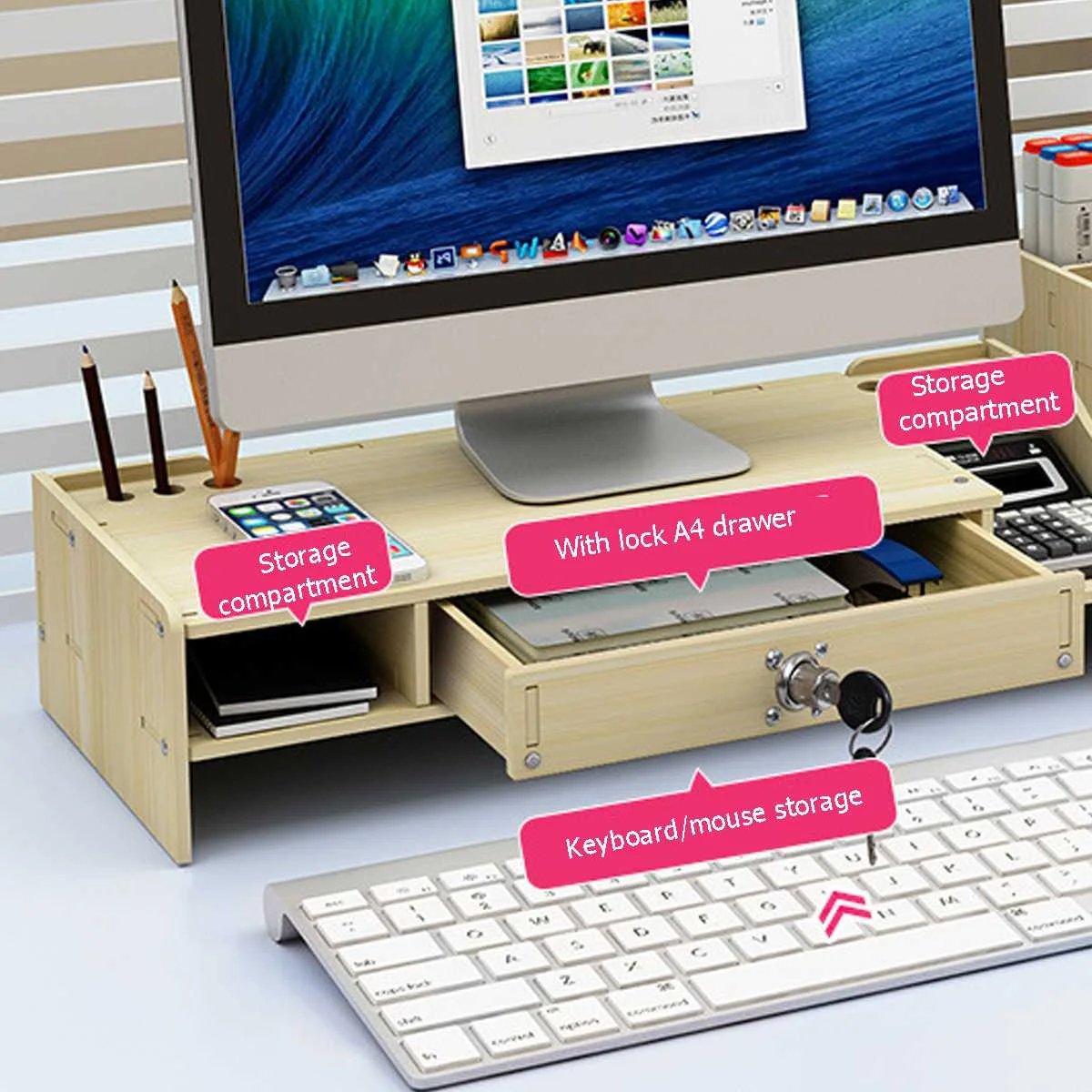 Подставка для монитора дома и офиса настольная подставка ноутбука полка