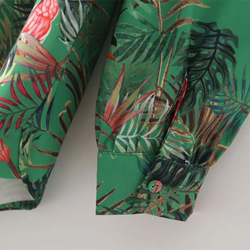 

PUWD Oversize Women V Neck Bow Lace Blouse 2021 Spring-autumn Fashion Ladies Vintage Loose Shirt Female Printed Shirt Top