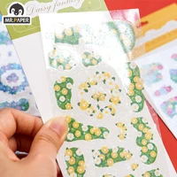 mr paper 6 designs 1 pcbag ins style dream garden series creative cute handbook diy decorative collage material sticker